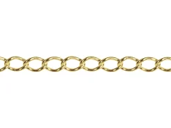 14ct Yellow Gold Plated 3.0mm Rhombus Curb Chain 18