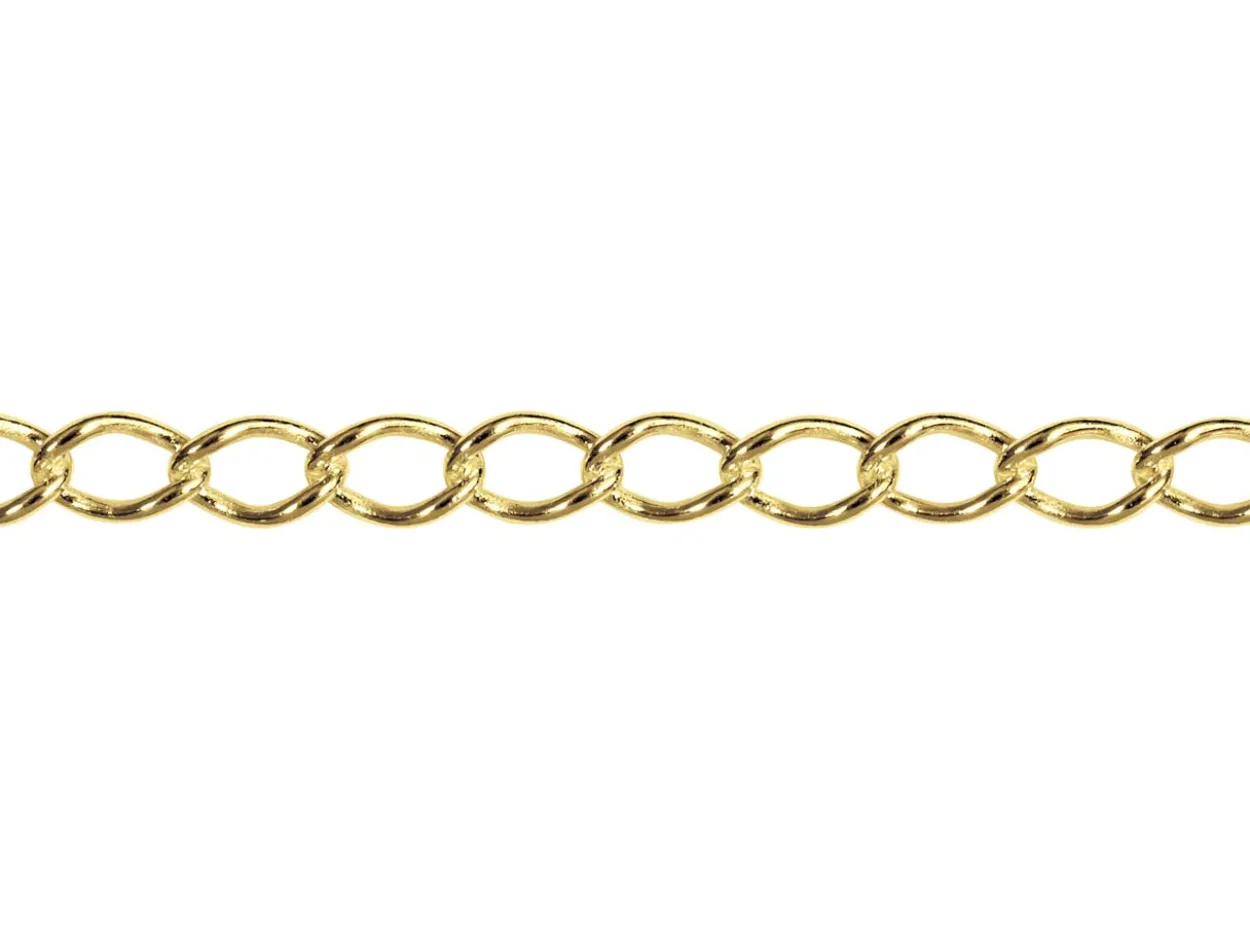 14ct Yellow Gold Plated 3.0mm Rhombus Curb Chain 18"/45cm Unhallmarked
