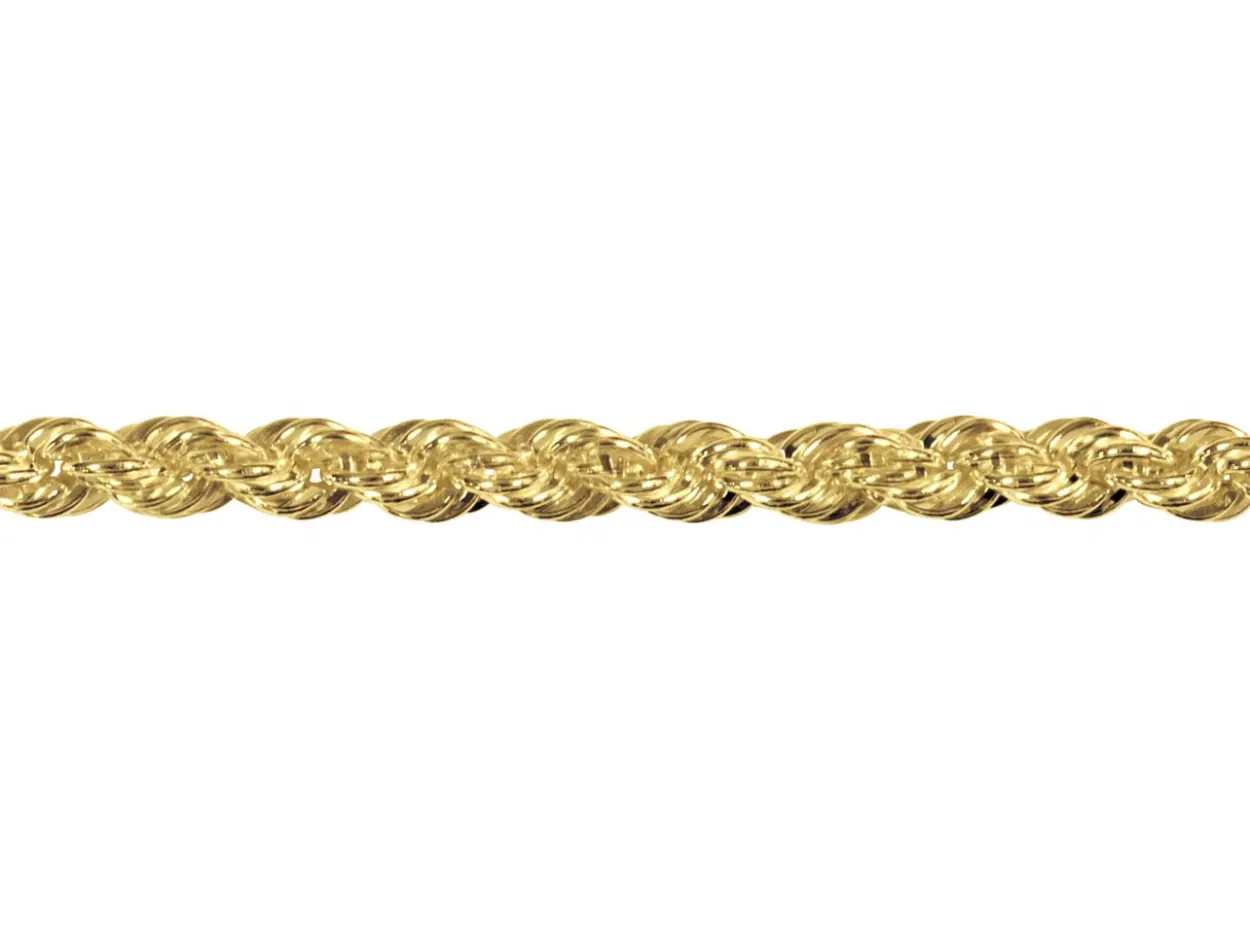 14ct Yellow Gold Plated 2.8mm Rope Chain 18"/45cm Unhallmarked