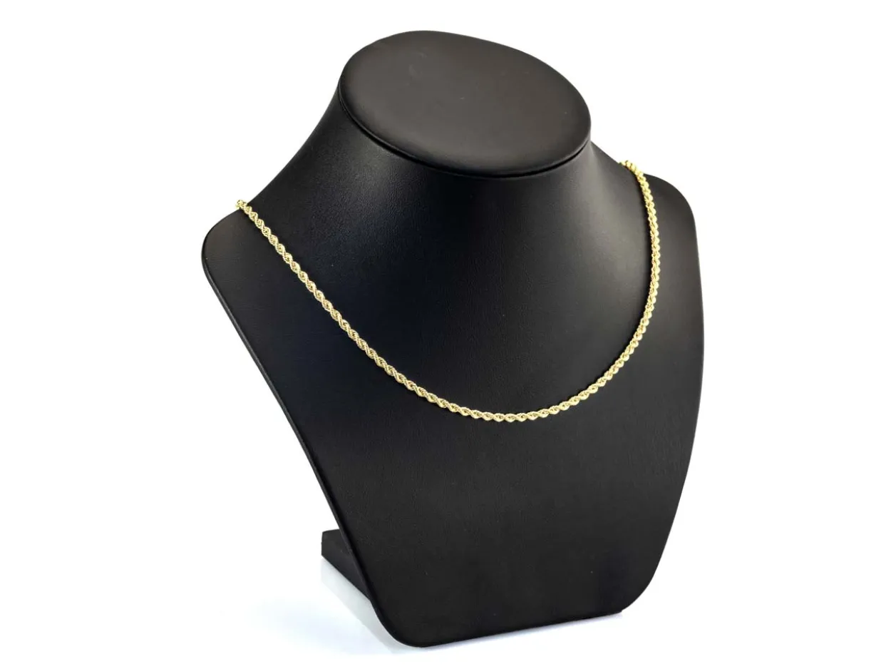 14ct Yellow Gold Plated 2.8mm Rope Chain 18"/45cm Unhallmarked