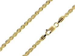 14ct Yellow Gold Plated 3.4mm Rope Chain 18"/45cm Unhallmarked