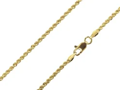 14ct Yellow Gold Plated 2.2mm Rope Chain 18"/45cm Unhallmarked