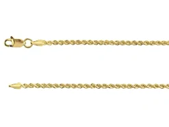 14ct Yellow Gold Plated 2.2mm Rope Chain 18"/45cm Unhallmarked