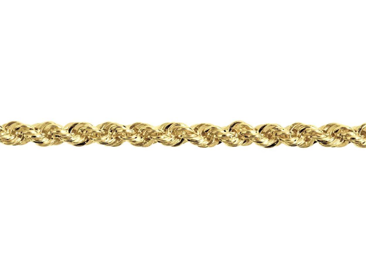 14ct Yellow Gold Plated 2.2mm Rope Chain 18"/45cm Unhallmarked