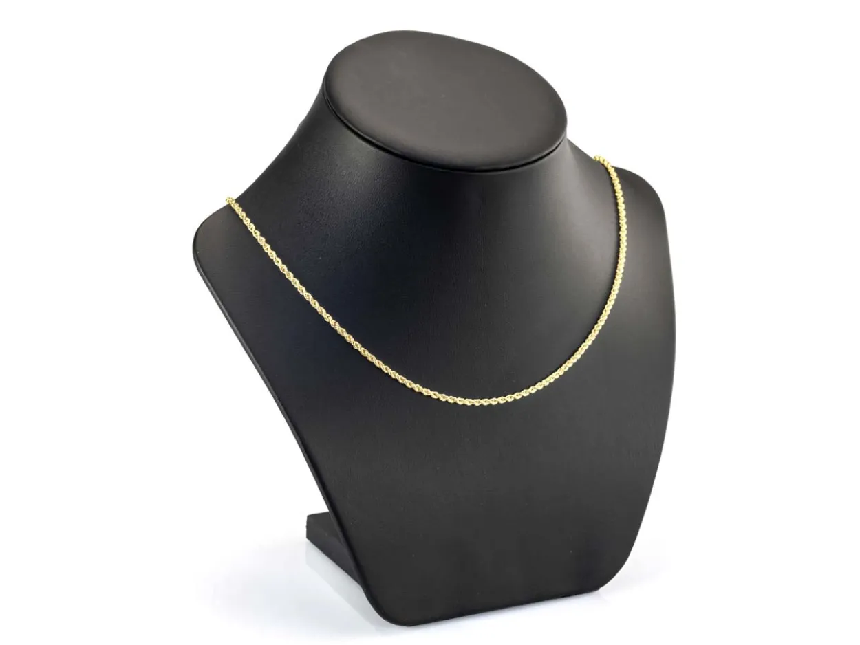 14ct Yellow Gold Plated 2.2mm Rope Chain 18"/45cm Unhallmarked