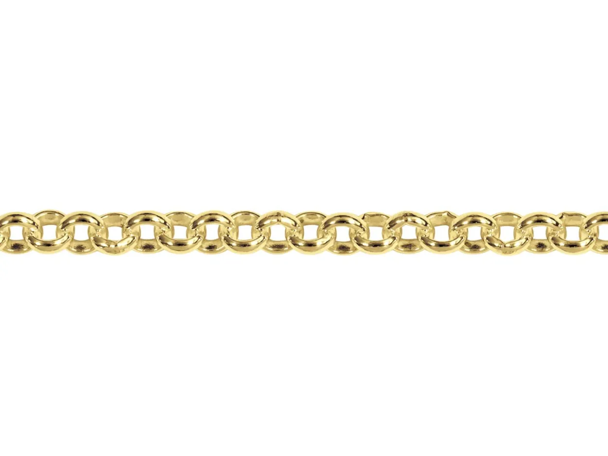 14ct Yellow Gold Plated 2.5mm Round Belcher Chain 18"/45cm Unhallmarked