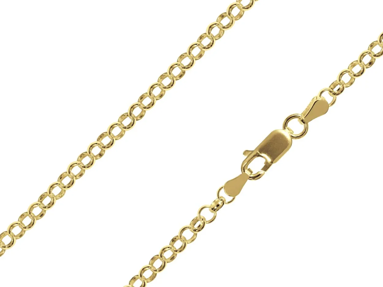 14ct Yellow Gold Plated 3.5mm Round Belcher Chain 18"/45cm Unhallmarked