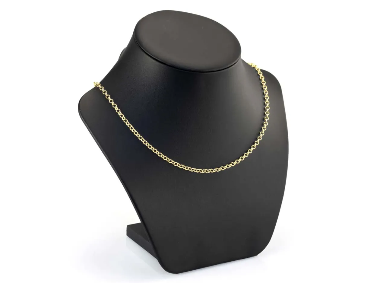 14ct Yellow Gold Plated 3.5mm Round Belcher Chain 18"/45cm Unhallmarked