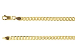 14ct Yellow Gold Plated 4.5mm Round Curb Chain 18"/45cm Unhallmarked