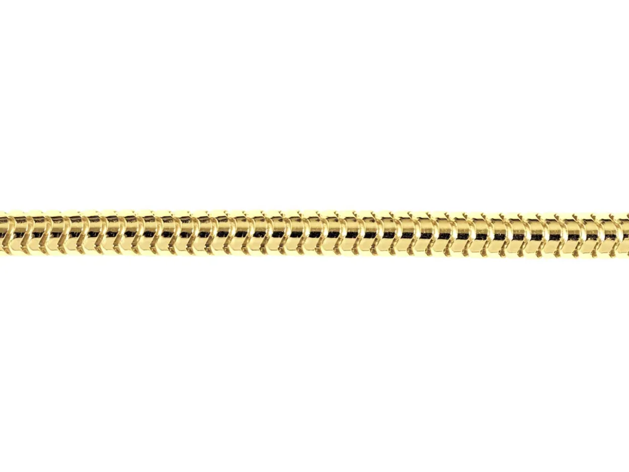 14ct Yellow Gold Plated 2.4mm Round Snake Chain 18"/45cm Unhallmarked