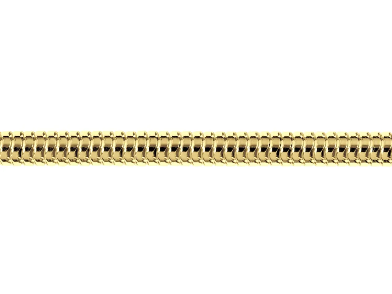 14ct Yellow Gold Plated 3.0mm Round Snake Chain 18"/45cm Unhallmarked