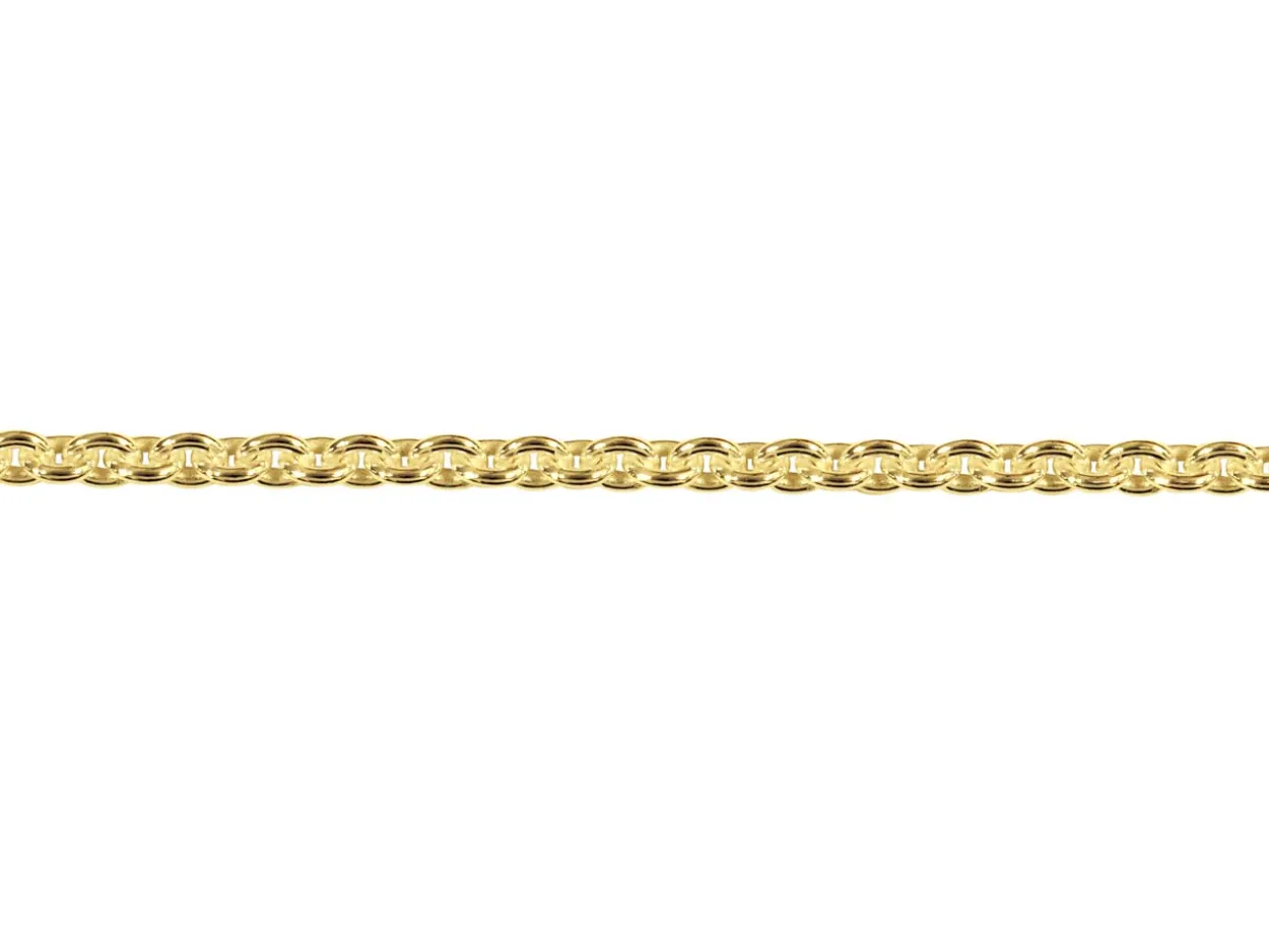 14ct Yellow Gold Plated 1.8mm Tight Round Trace Chain 18"/45cm Unhallmarked