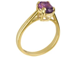 9ct Yellow Gold Ring Single Stone Oval Hallmarked Stone Size 10x8mm Size M