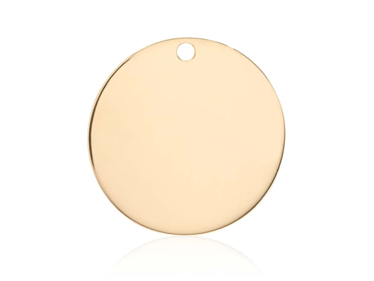 9ct Yellow Gold Round Blank 16mm, 100% Recycled Gold