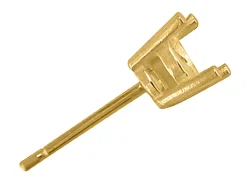 9ct Yellow Gold Round Double Gallery 4 Claw Ear Stud 25pt