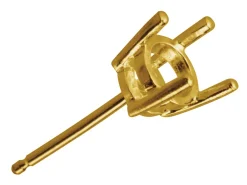 18ct Yellow Gold Round Double Gallery 4 Claw Ear Stud 25pt