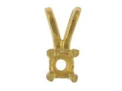 9ct Yellow Gold Round Double Gallery 4 Claw Pendant 10pt