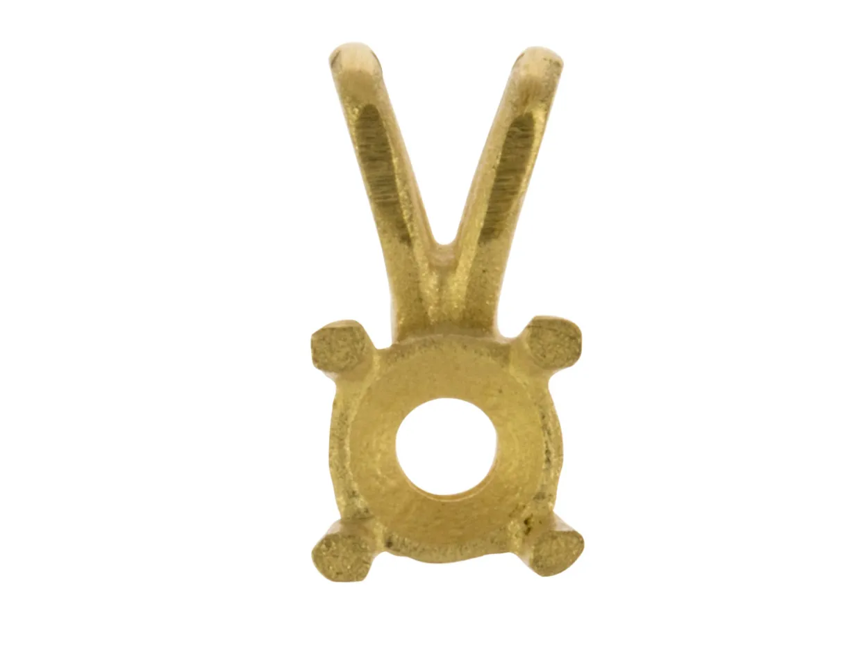 9ct Yellow Gold Round Double Gallery 4 Claw Pendant 33pt