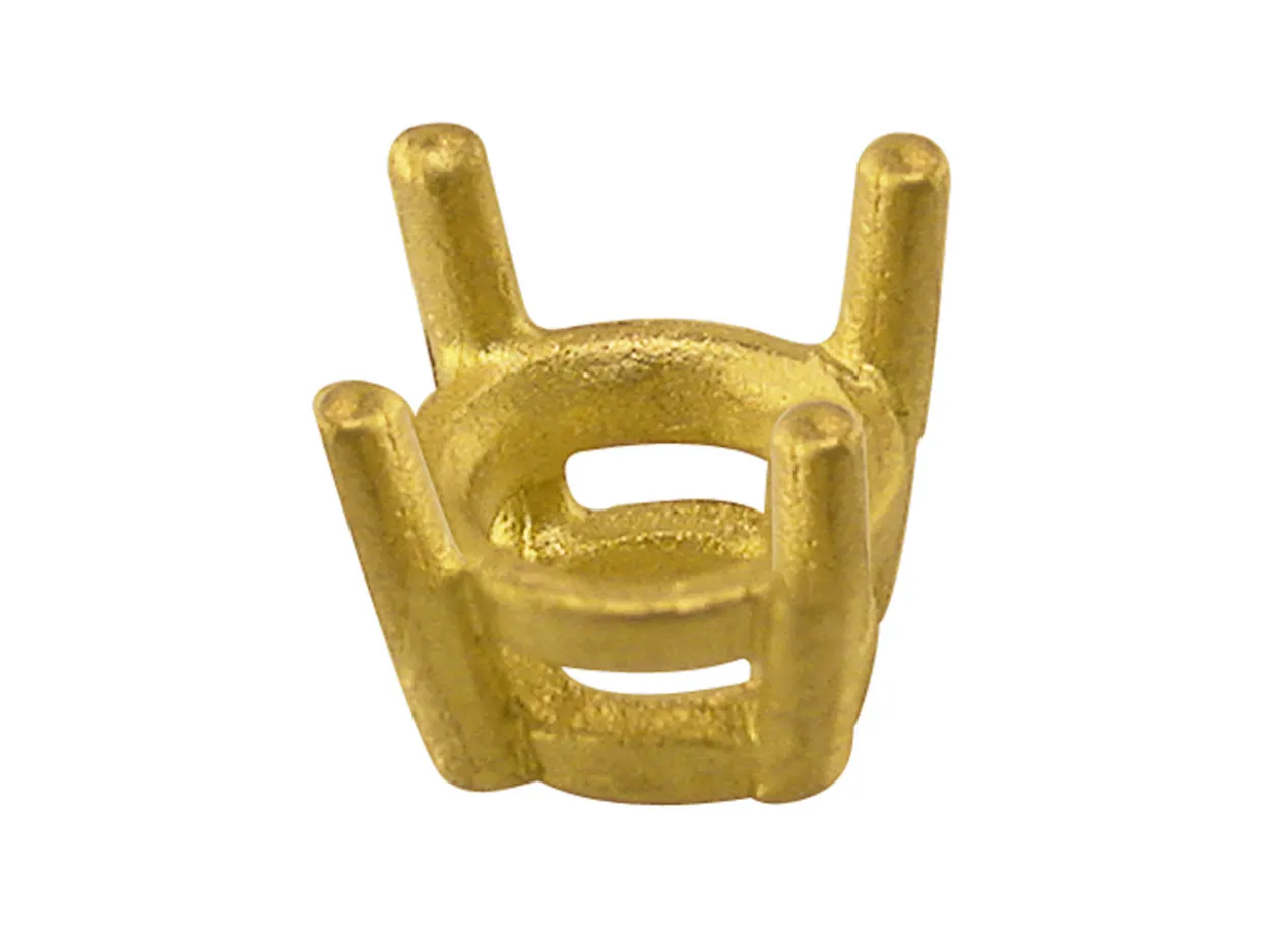 18ct Yellow Gold Round Double Gallery Collet 6mm