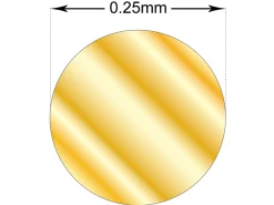 18ct Yellow Gold Round Wire 0.25mm Half Hard, Laser Wire, 100% Recycled Gold