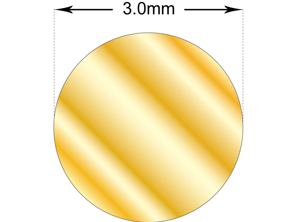 9ct Yellow Gold Round Wire 3.00mm, 100% Recycled Gold