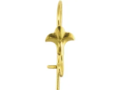 9ct Yellow Gold Safety Wire Fleur De Lys, Standard Weight