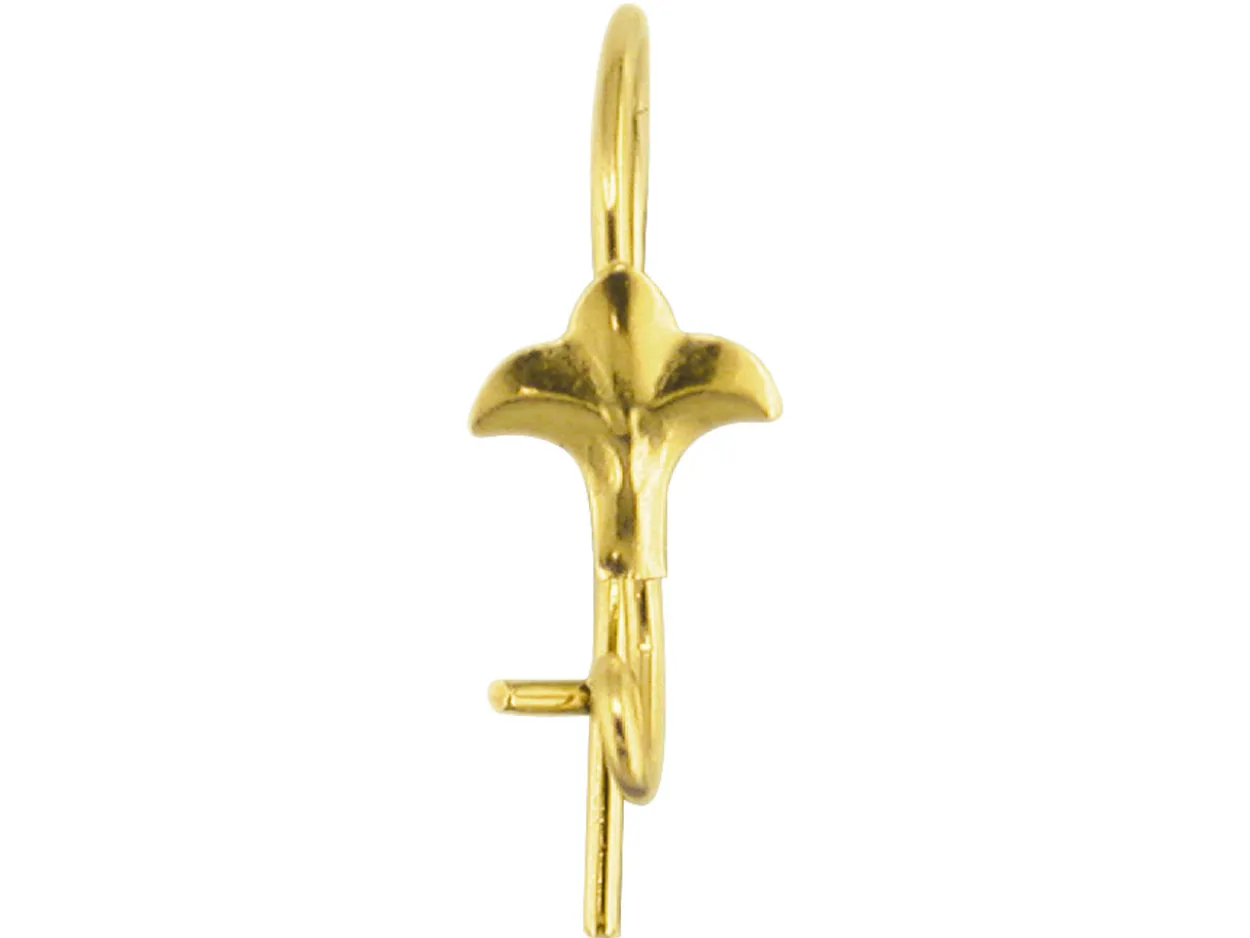 9ct Yellow Gold Safety Wire Fleur De Lys, Standard Weight