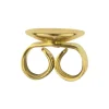 18ct Yellow Gold Scroll On 6mm Domed Disc