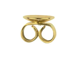 18ct Yellow Gold Scroll On 6mm Domed Disc