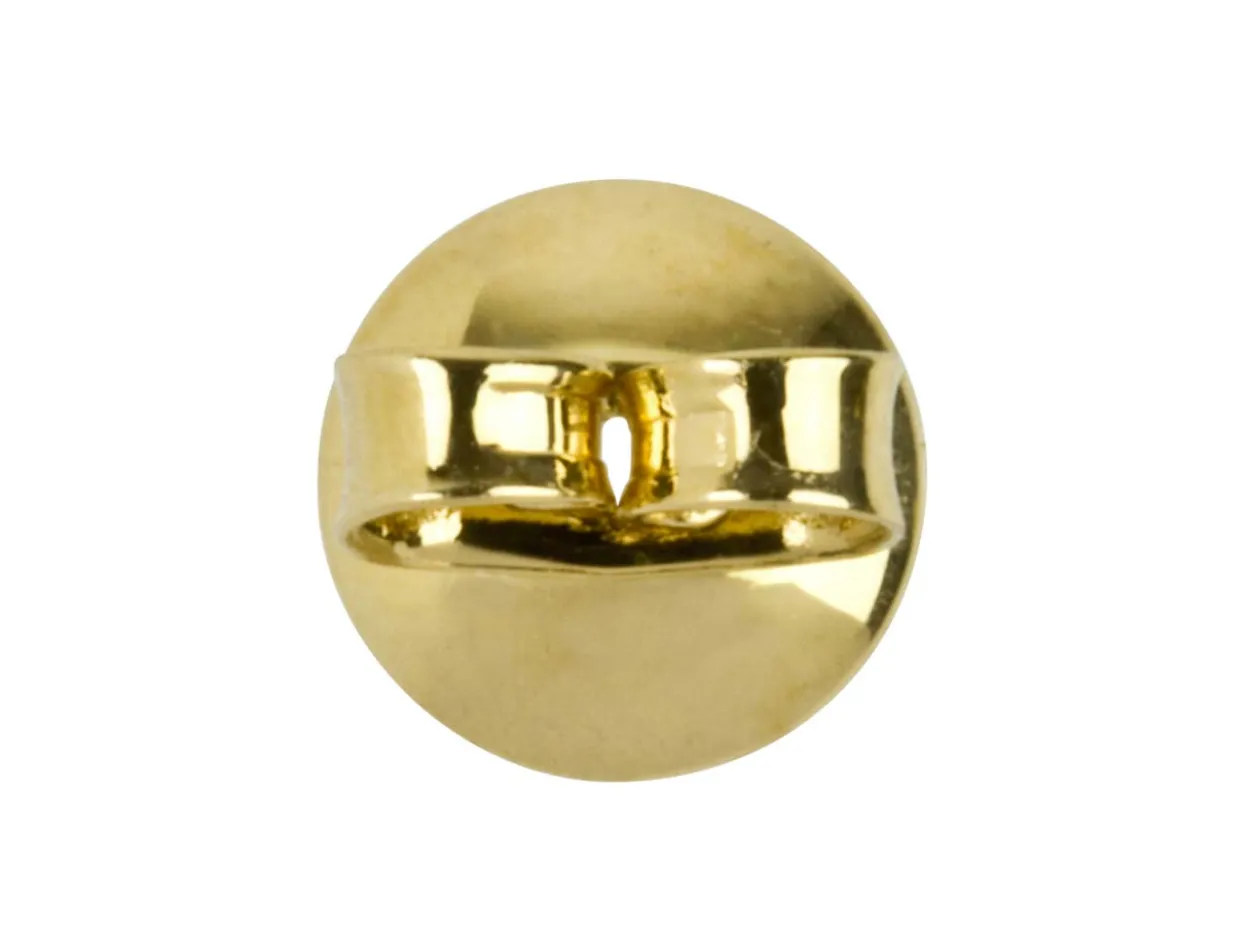 18ct Yellow Gold Scroll On 6mm Domed Disc
