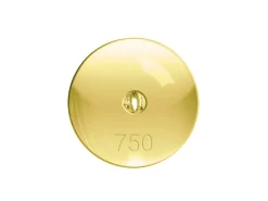 18ct Yellow Gold Scroll On 6mm Domed Disc
