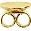18ct Yellow Gold Scroll On 7mm Domed Disc