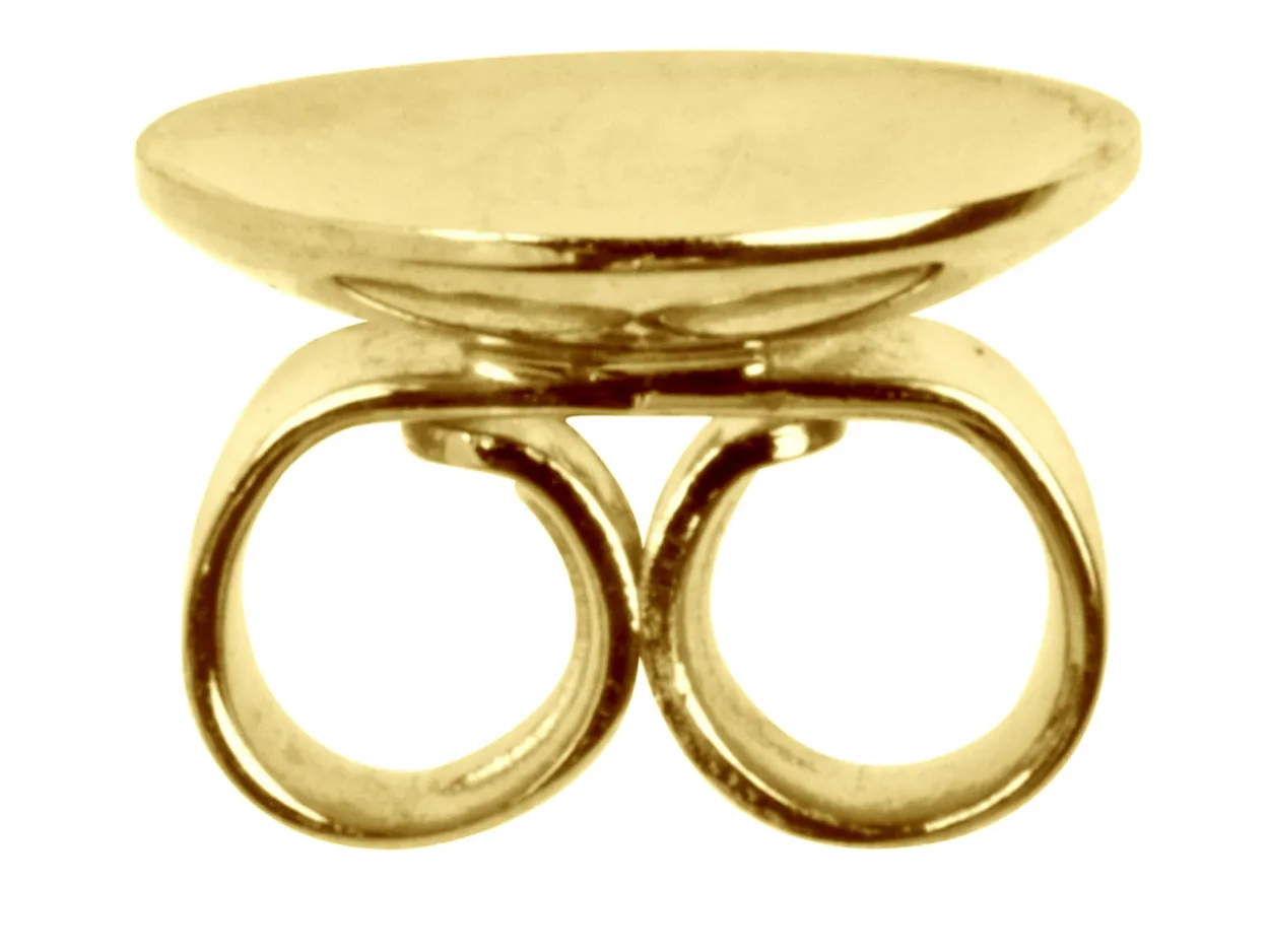 18ct Yellow Gold Scroll On 7mm Domed Disc