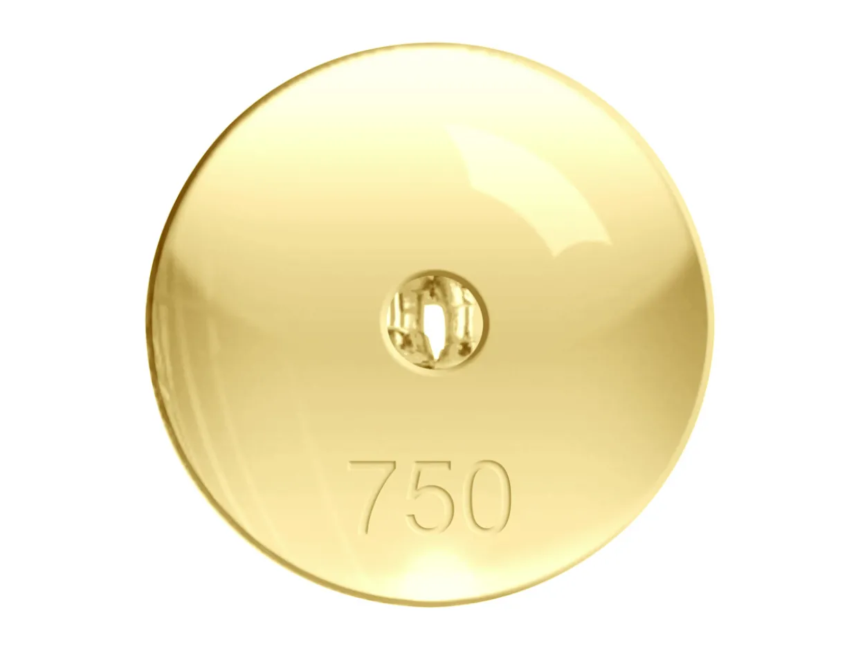 18ct Yellow Gold Scroll On 7mm Domed Disc