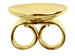 18ct Yellow Gold Scroll On 8mm Domed Disc