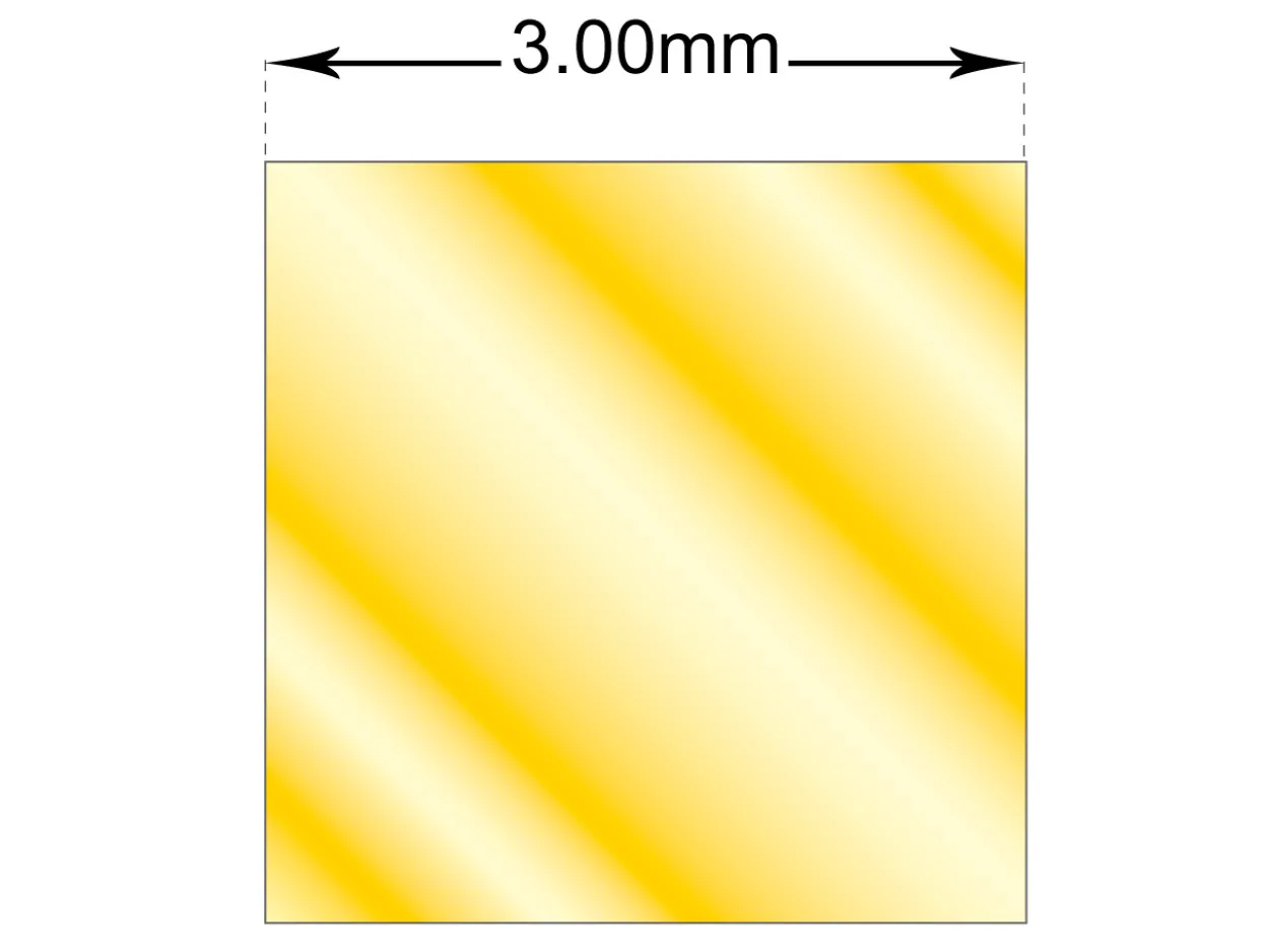 18ct Yellow Gold Square Pin Wire 3.00mm Fully Hard, Straight Lengths, 100% Recycled Gold