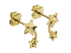9ct Yellow Gold Starburst Design Earrings