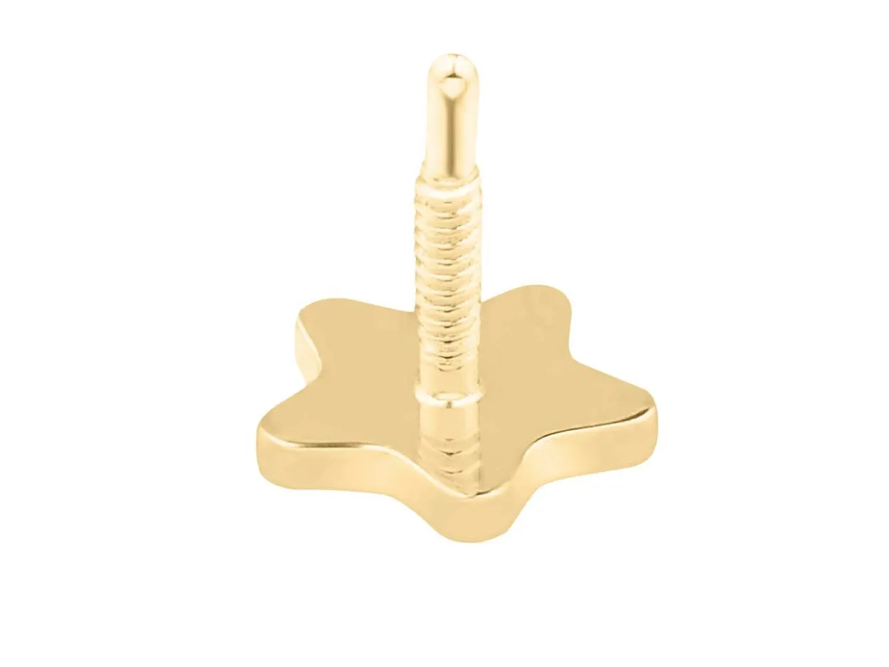 9ct Yellow Gold Star Labret Post 3mm