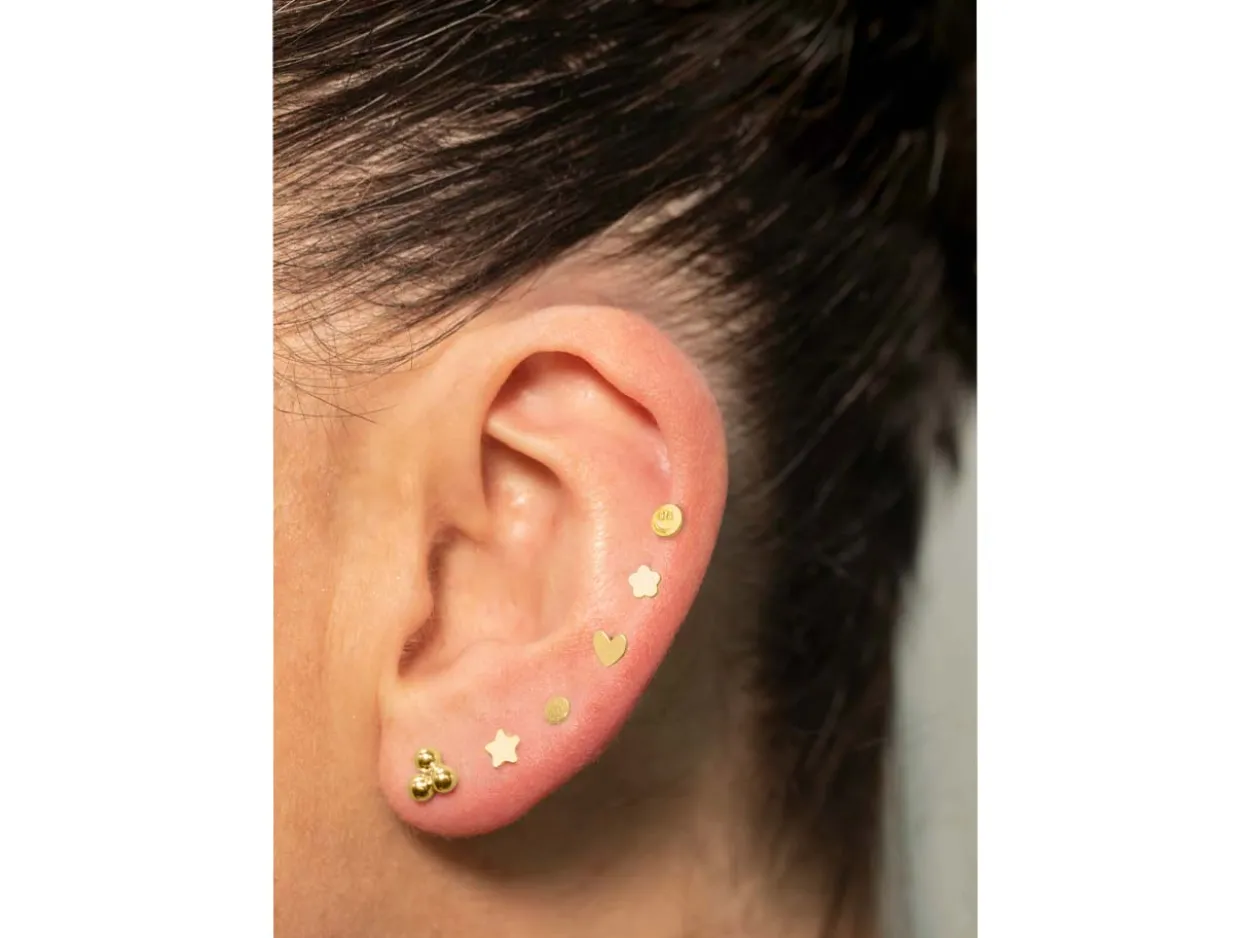 9ct Yellow Gold Star Labret Post 3mm