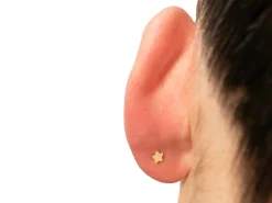 9ct Yellow Gold Star Labret Tube 4.5mm