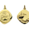 9ct Yellow Gold St. Christopher, Large Square Reversible Hallmarked
