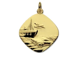 9ct Yellow Gold St. Christopher, Large Square Reversible Hallmarked