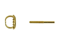 9ct Yellow Gold Threaded French Wire And Scroll Medium-weight, 100% Recycled Gold