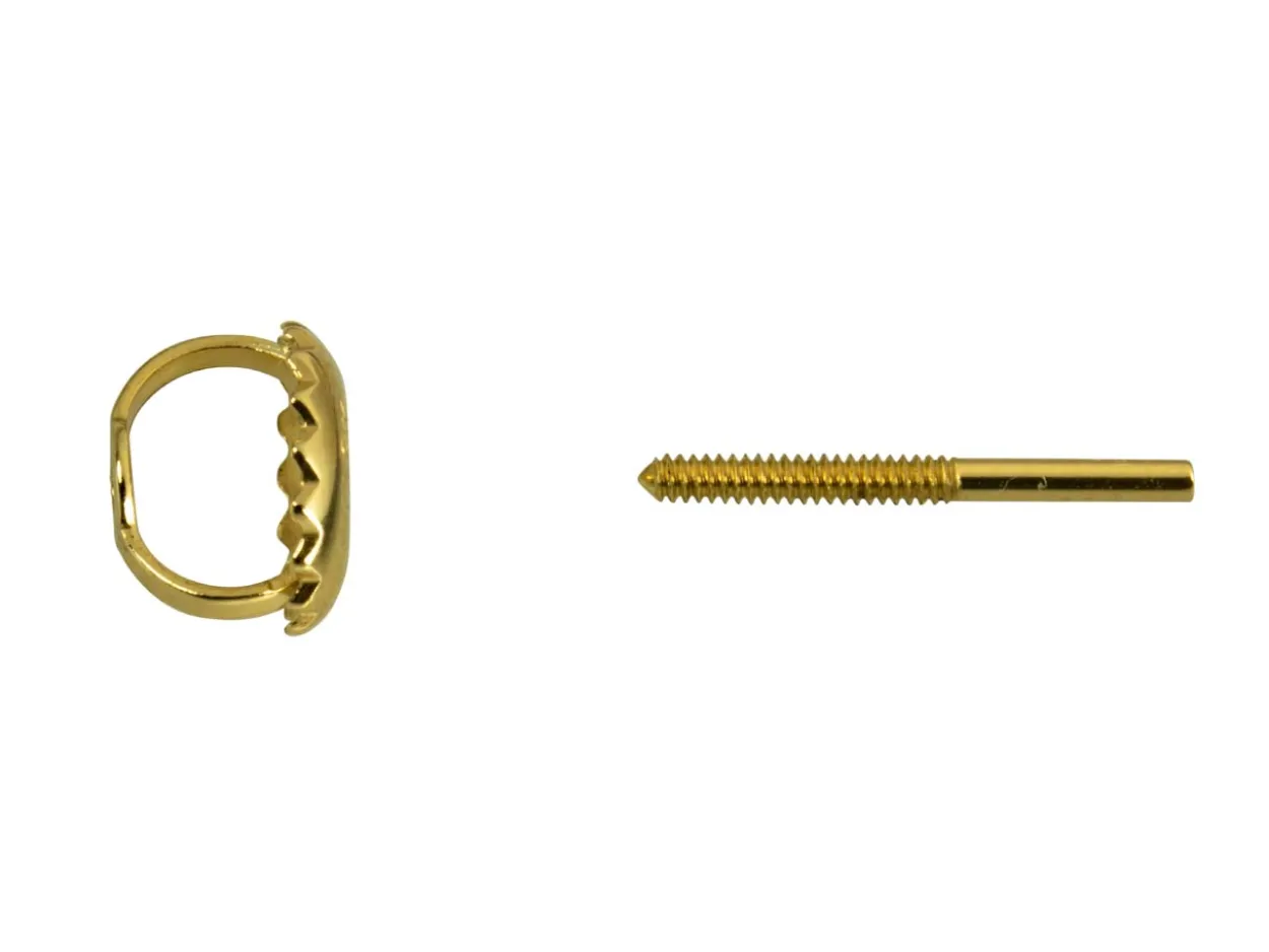 9ct Yellow Gold Threaded French Wire And Scroll Medium-weight, 100% Recycled Gold