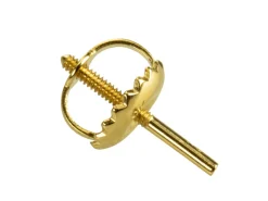 9ct Yellow Gold Threaded French Wire And Scroll Heavyweight, 100% Recycled Gold