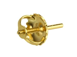 9ct Yellow Gold Threaded French Wire And Scroll Heavyweight, 100% Recycled Gold