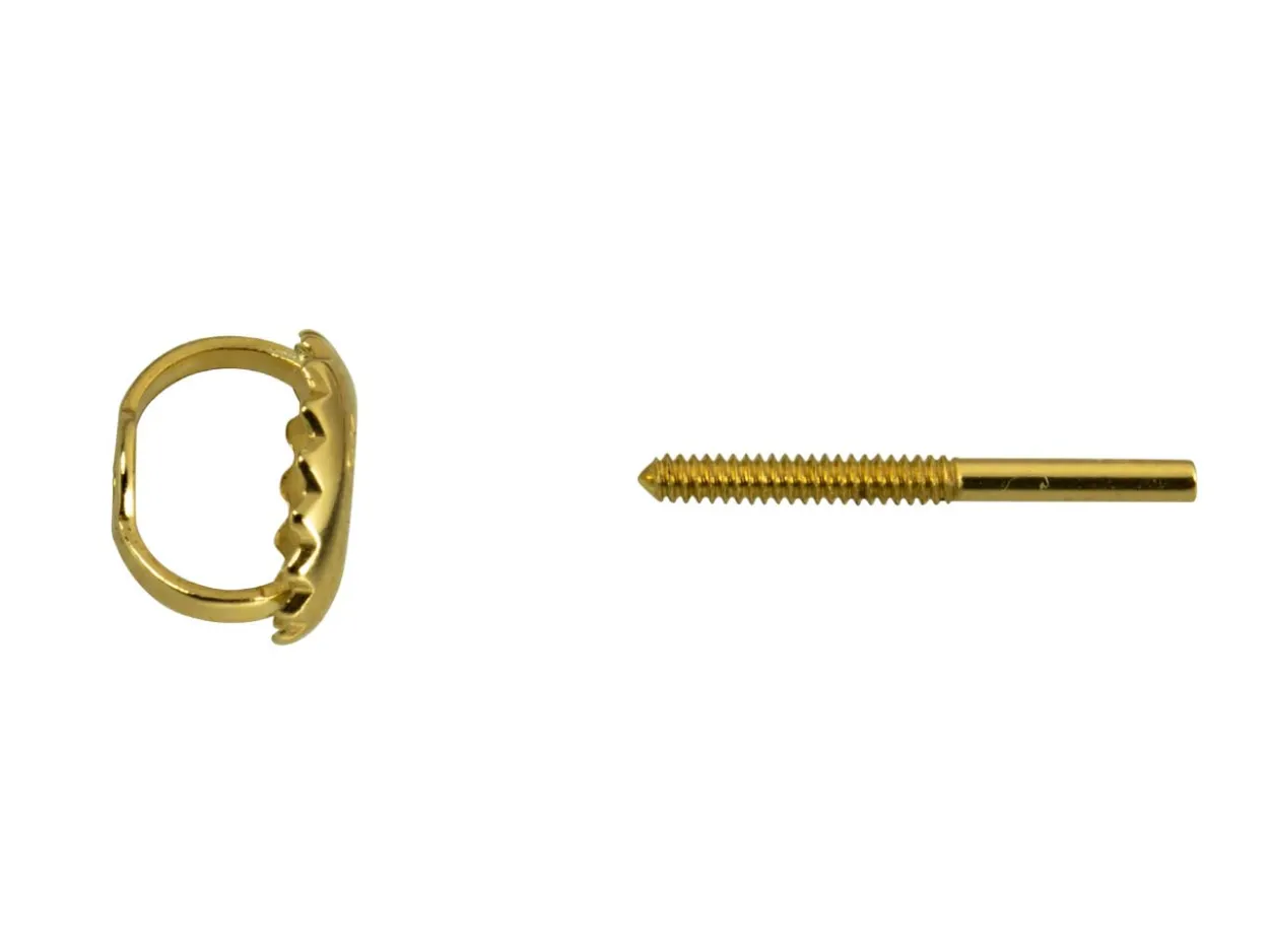 18ct Yellow Gold Threaded Wire And Scroll Hvy, 100% Recycled Gold