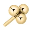9ct Yellow Gold Trinity Ball Labret Tube 4.5mm