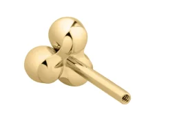 9ct Yellow Gold Trinity Ball Labret Tube 4.5mm