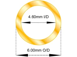 18ct Yellow Gold Tube, Ref B, Outside Diameter 6.0mm, Inside Diameter 4.6mm, 0.7mm Wall Thickness, 100% Recycled Gold